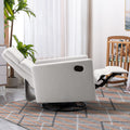 Modern Upholstered Rocker Nursery Chair Plush Seating Glider Swivel Recliner Chair, Beige Beige Linen