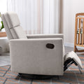 Modern Upholstered Rocker Nursery Chair Plush Seating Glider Swivel Recliner Chair, Tan Tan Linen