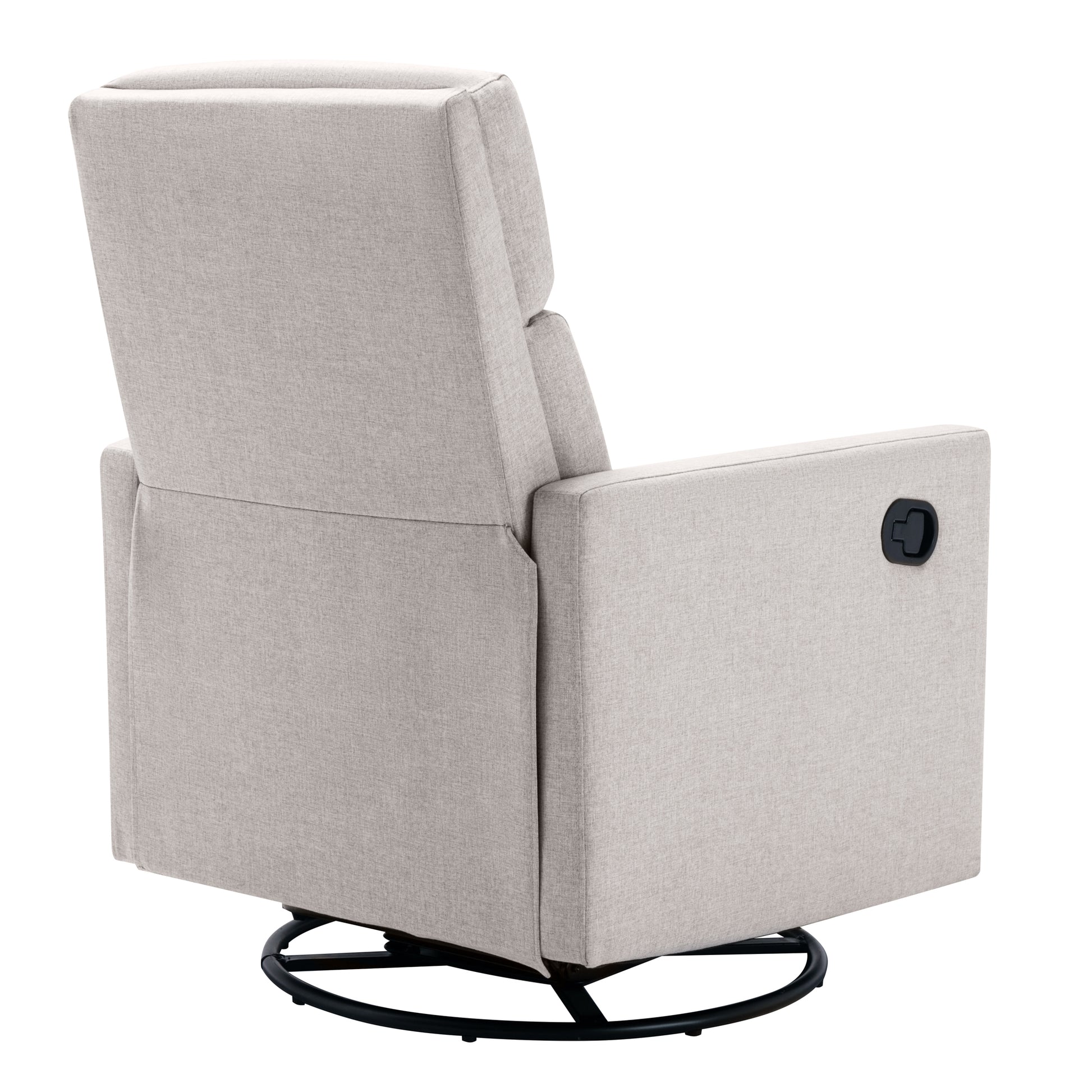 Modern Upholstered Rocker Nursery Chair Plush Seating Glider Swivel Recliner Chair, Tan Tan Linen