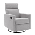 Modern Upholstered Rocker Nursery Chair Plush Seating Glider Swivel Recliner Chair, Gray Gray Linen