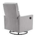 Modern Upholstered Rocker Nursery Chair Plush Seating Glider Swivel Recliner Chair, Gray Gray Linen