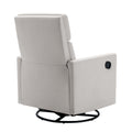 Modern Upholstered Rocker Nursery Chair Plush Seating Glider Swivel Recliner Chair, Beige Beige Linen