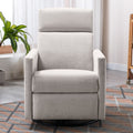 Modern Upholstered Rocker Nursery Chair Plush Seating Glider Swivel Recliner Chair, Tan Tan Linen