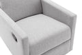 Modern Upholstered Rocker Nursery Chair Plush Seating Glider Swivel Recliner Chair, Gray Gray Linen