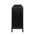 Cabinet With 4 Doors And 4 Open Shelgves,Freestanding Sideboard Storage Cabinet Entryway Floor Cabinet For Living Room Office Bedroom Black Mdf