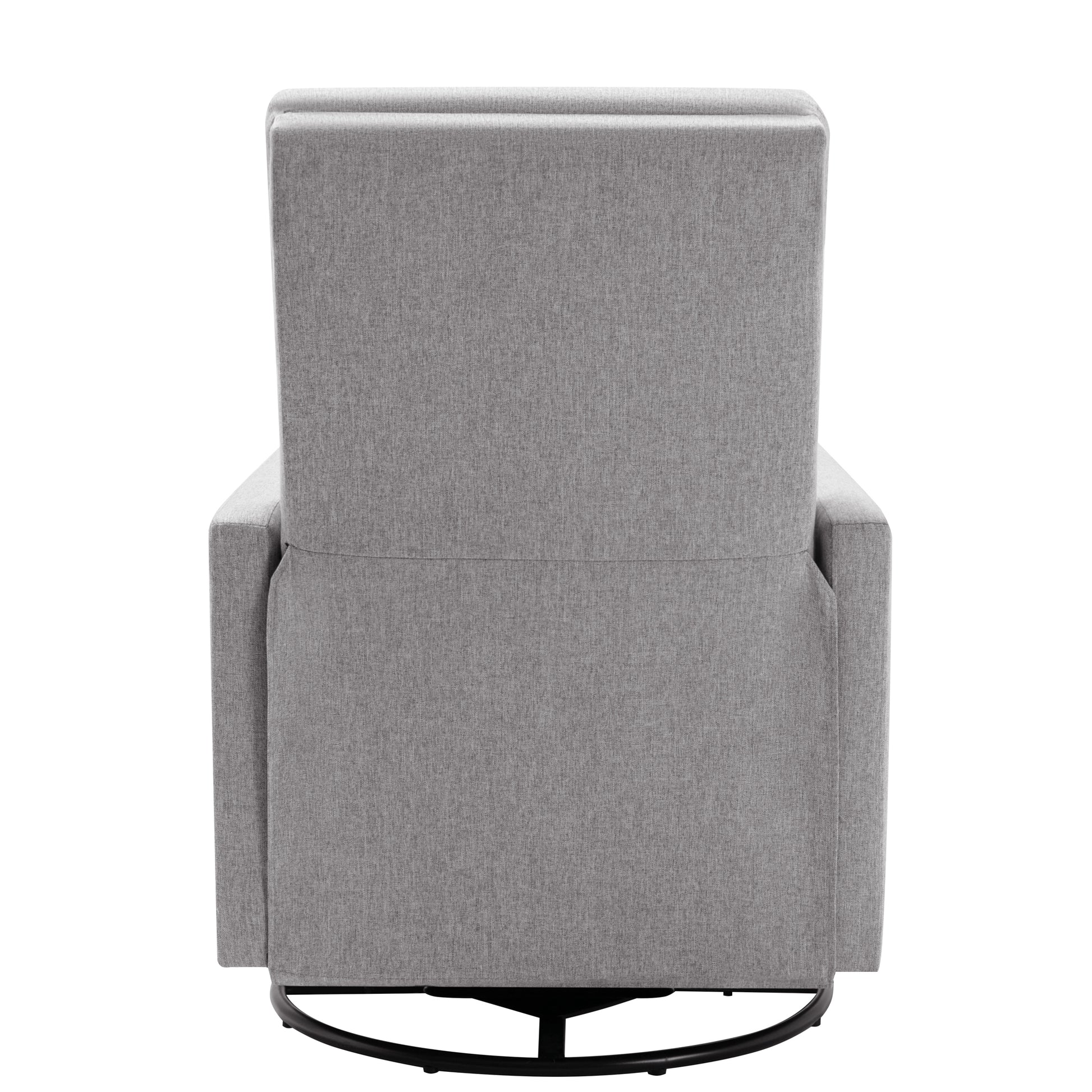 Modern Upholstered Rocker Nursery Chair Plush Seating Glider Swivel Recliner Chair, Gray Gray Linen