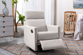 Modern Upholstered Rocker Nursery Chair Plush Seating Glider Swivel Recliner Chair, Tan Tan Linen