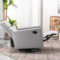 Modern Upholstered Rocker Nursery Chair Plush Seating Glider Swivel Recliner Chair, Gray Gray Linen