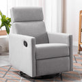 Modern Upholstered Rocker Nursery Chair Plush Seating Glider Swivel Recliner Chair, Gray Gray Linen