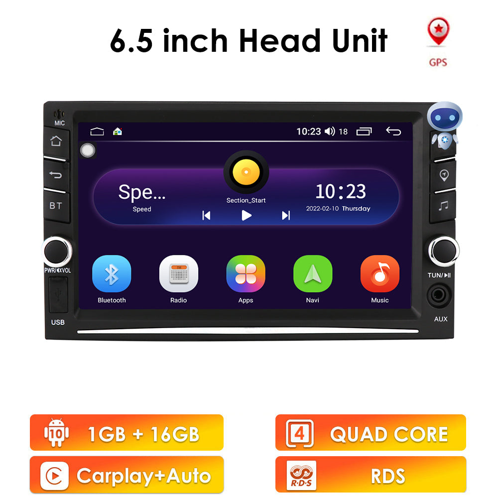 6.5 inch Double 2Din Touch Screen Android10 Support black-abs+pc