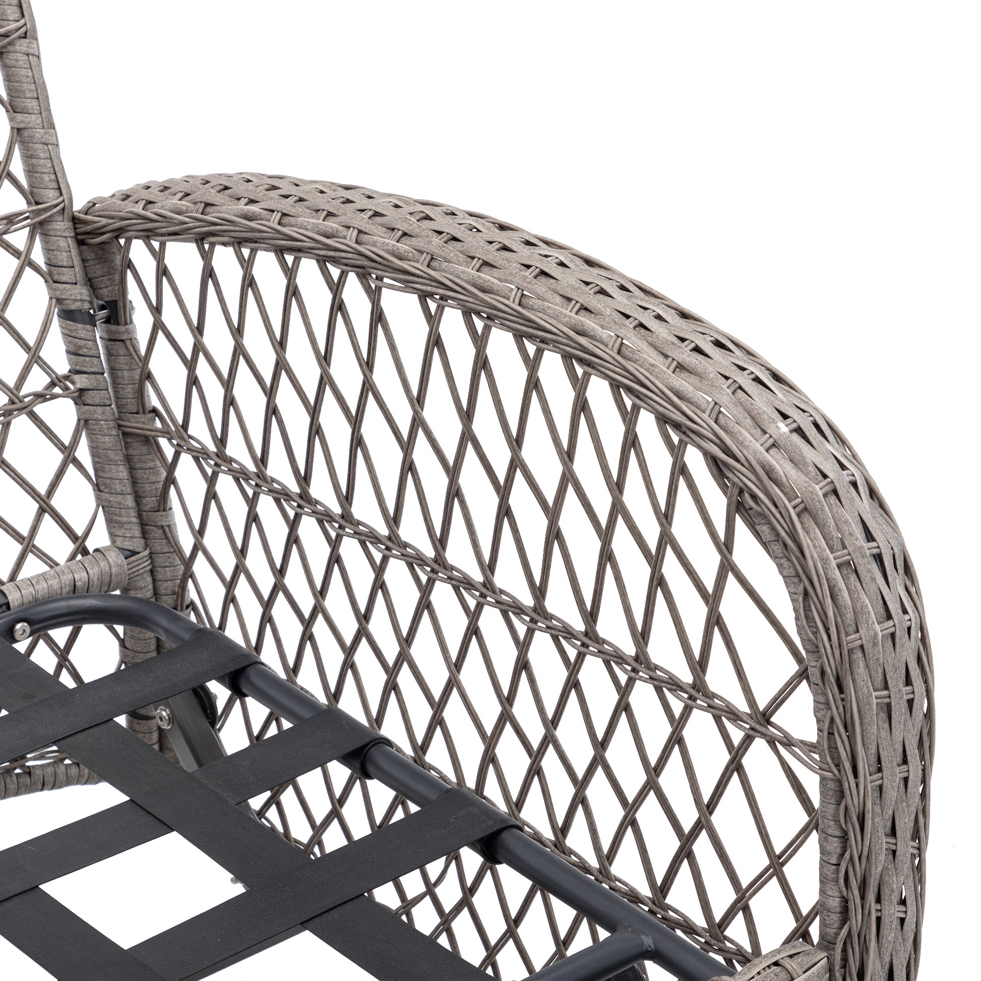 3 Pieces Outdoor Swivel Rocker Patio Chairs, 360 Degree Rocking Patio Conversation Set With Thickened Cushions And Glass Coffee Table For Backyard, Grey Grey Steel