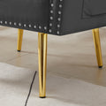 Black Velvet Armchair With Metal Legs Black Foam Velvet