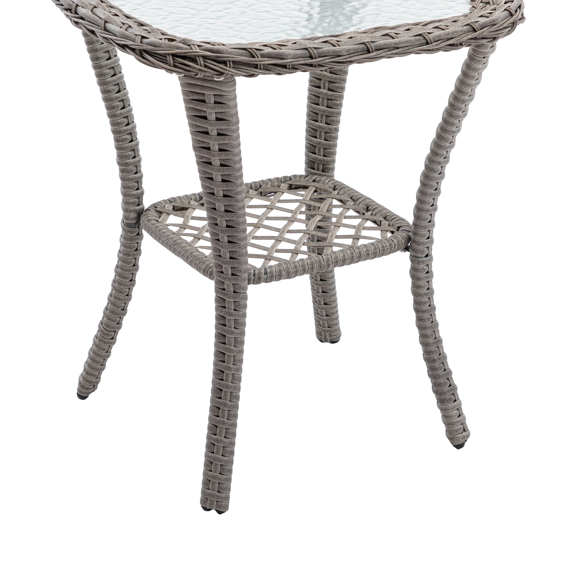 3 Pieces Outdoor Swivel Rocker Patio Chairs, 360 Degree Rocking Patio Conversation Set With Thickened Cushions And Glass Coffee Table For Backyard, Grey Grey Steel