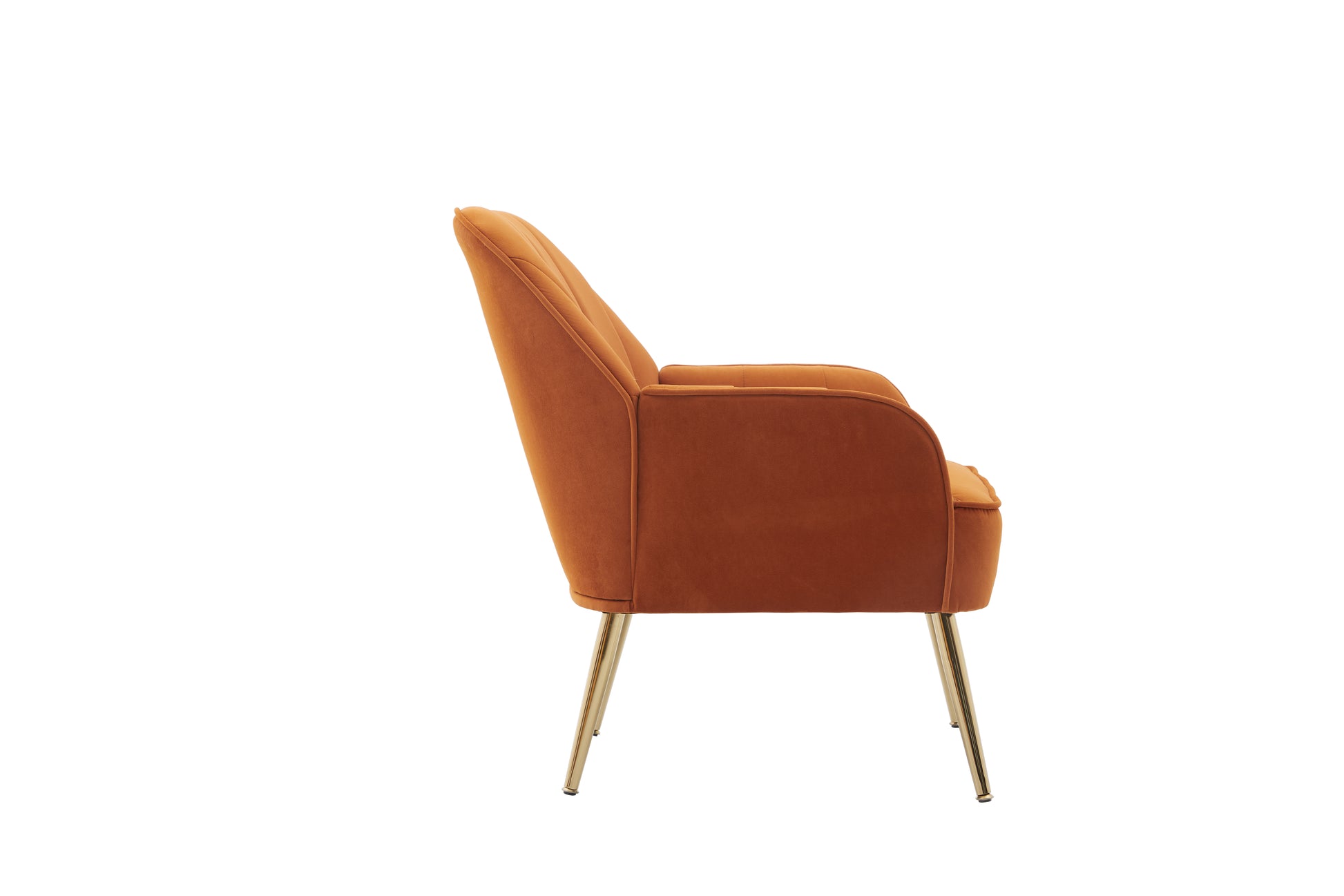 Modern Mid Century Chair Velvet Sherpa Armchair For Living Room Bedroom Office Easy Assemble Orange Orange Foam Velvet