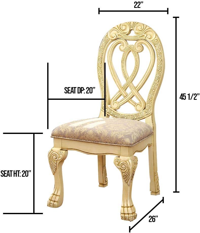 Formal Majestic Traditional Dining Chairs Vintage antique white-dining
