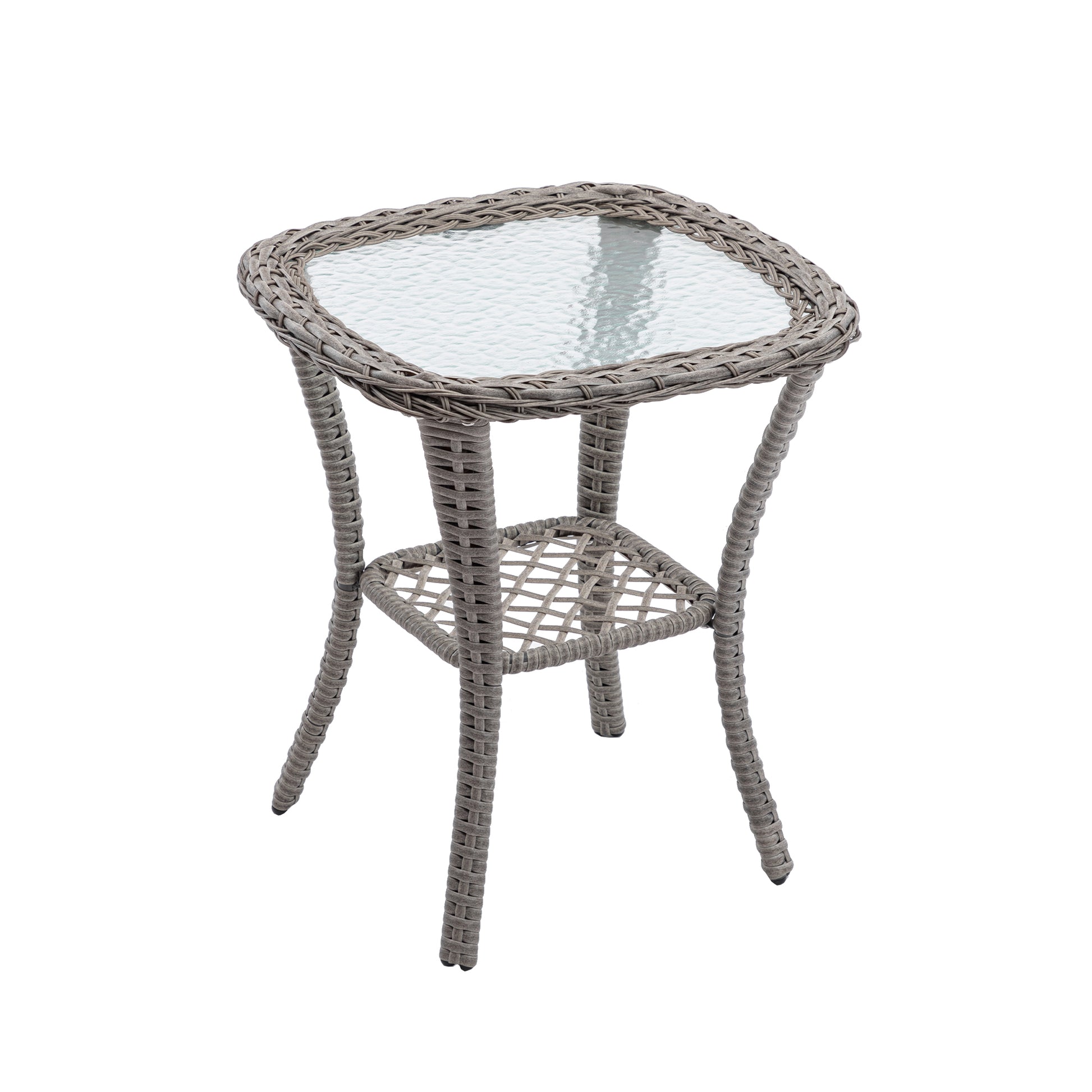 3 Pieces Outdoor Swivel Rocker Patio Chairs, 360 Degree Rocking Patio Conversation Set With Thickened Cushions And Glass Coffee Table For Backyard, Grey Grey Steel