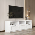 White Modern Minimalist Tv Cabinet 80 Inch Tv Stand, Open Locker Living Room Bedroom White Mdf