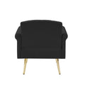 Black Velvet Armchair With Metal Legs Black Foam Velvet