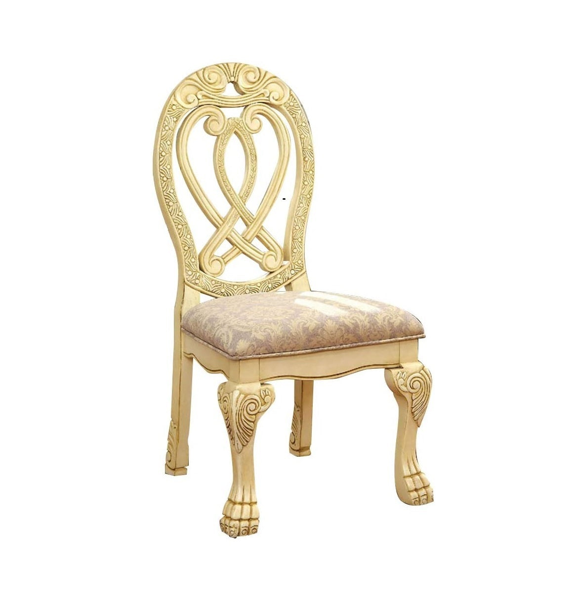 Formal Majestic Traditional Dining Chairs Vintage antique white-dining