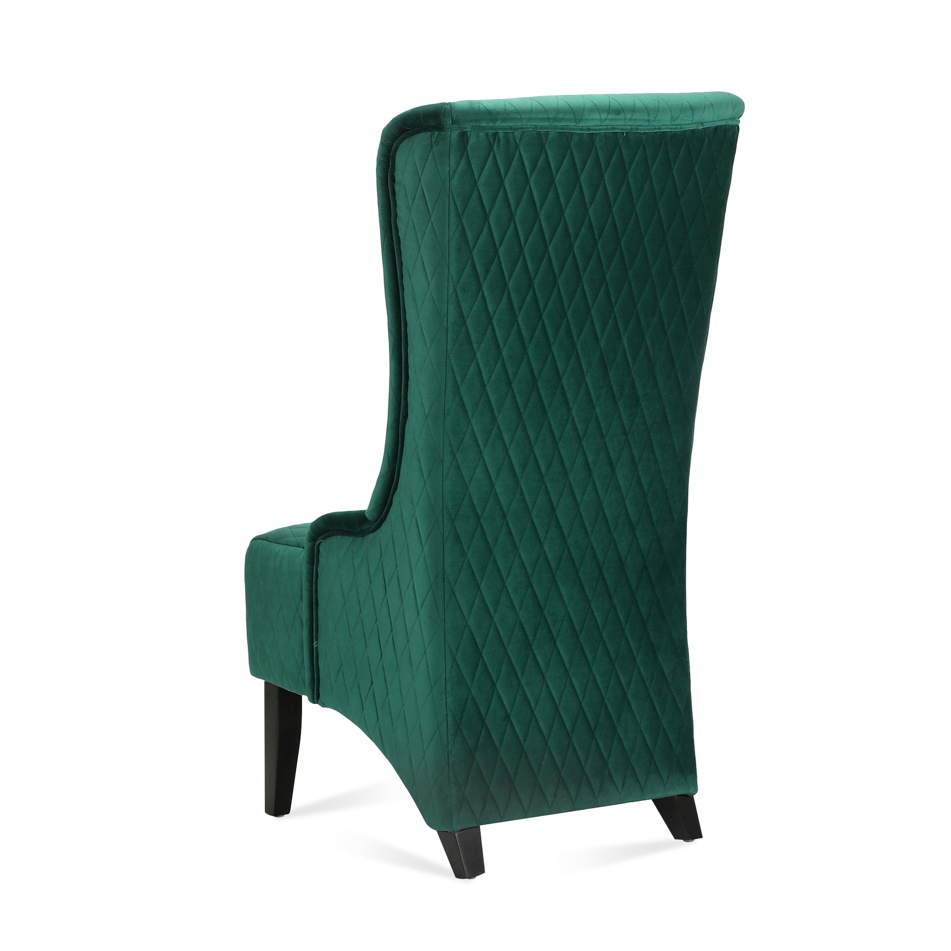 23.03" Wide High Back Velvet Accent Chair, Comfy High Wingback Chair, Living Room Chair With Soft Padded & Wooden Legs, Modern Side Chair For Living Room, Bedroom, Green Retro Green Fabric