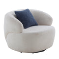 Swivel Barrel Chair Living Room, Single Chair For Small Space Comfy Round Sofa Chair Boucle Accent Chair Circle Sherpa, Arm Chair Reading Room Chair Lounge Chair Bedroom Club Beige Beige Upholstered