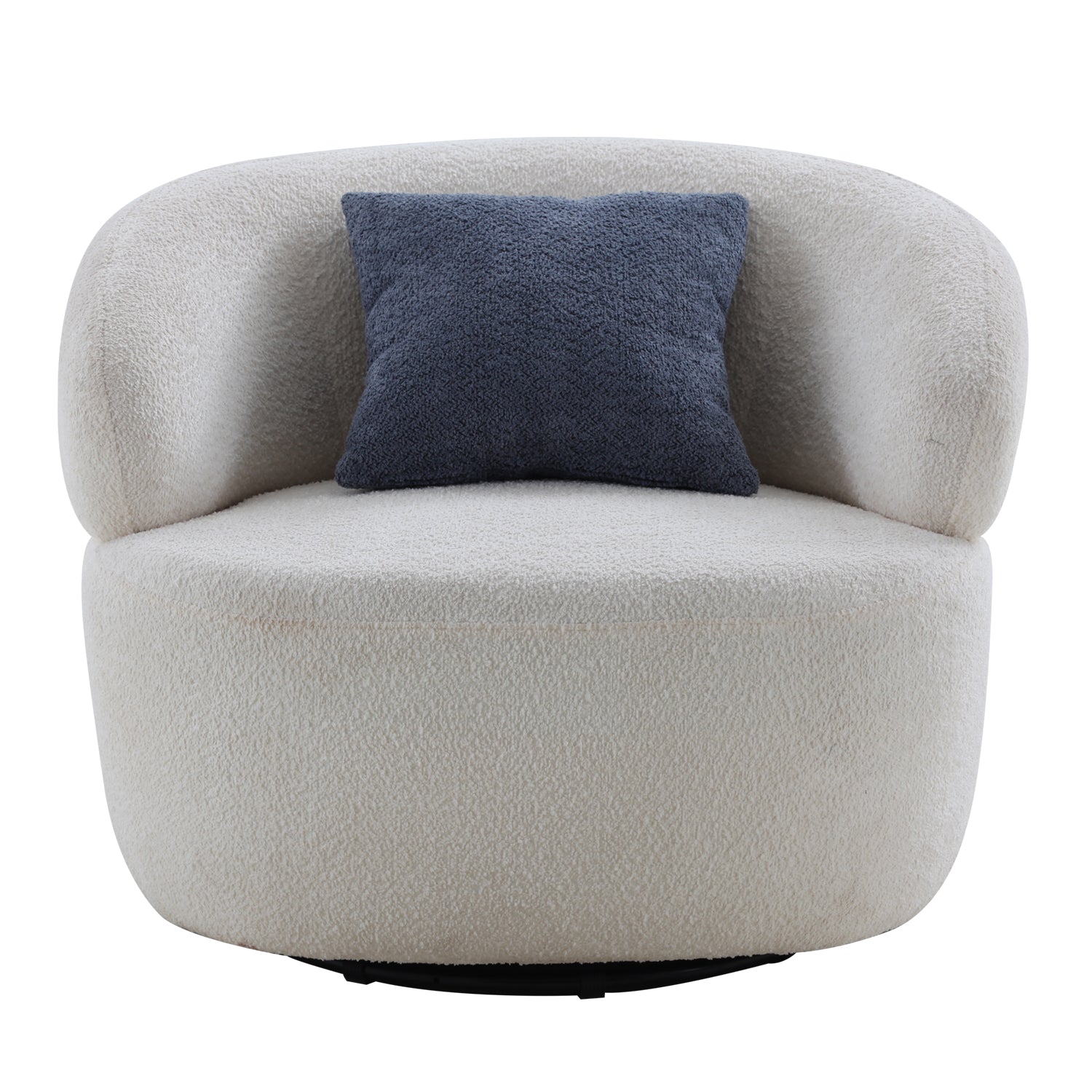 Swivel Barrel Chair Living Room, Single Chair For Small Space Comfy Round Sofa Chair Boucle Accent Chair Circle Sherpa, Arm Chair Reading Room Chair Lounge Chair Bedroom Club White Upholstered 1 Seat