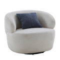 Swivel Barrel Chair Living Room, Single Chair For Small Space Comfy Round Sofa Chair Boucle Accent Chair Circle Sherpa, Arm Chair Reading Room Chair Lounge Chair Bedroom Club White Upholstered 1 Seat