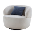 Swivel Barrel Chair Living Room, Single Chair For Small Space Comfy Round Sofa Chair Boucle Accent Chair Circle Sherpa, Arm Chair Reading Room Chair Lounge Chair Bedroom Club Beige Beige Upholstered