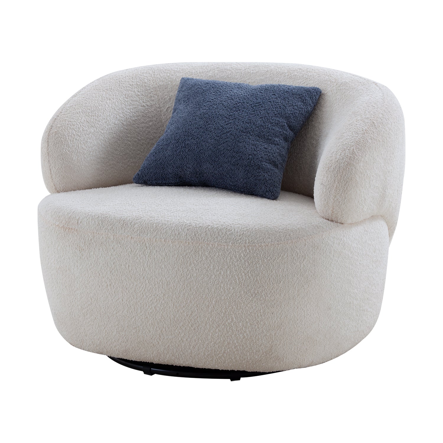 Swivel Barrel Chair Living Room, Single Chair For Small Space Comfy Round Sofa Chair Boucle Accent Chair Circle Sherpa, Arm Chair Reading Room Chair Lounge Chair Bedroom Club Beige Beige Upholstered