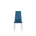Light Blue Modern Simple Style Dining Chair Leather Chrome Metal Pipe Diamond Grid Pattern Restaurant Home Conference Chair Set Of 4 Light Blue Fabric
