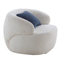 Swivel Barrel Chair Living Room, Single Chair For Small Space Comfy Round Sofa Chair Boucle Accent Chair Circle Sherpa, Arm Chair Reading Room Chair Lounge Chair Bedroom Club White Upholstered 1 Seat