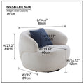 Swivel Barrel Chair Living Room, Single Chair For Small Space Comfy Round Sofa Chair Boucle Accent Chair Circle Sherpa, Arm Chair Reading Room Chair Lounge Chair Bedroom Club White Upholstered 1 Seat