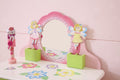 Layla Girls Flower Vanity Set With Stool Green Mdf