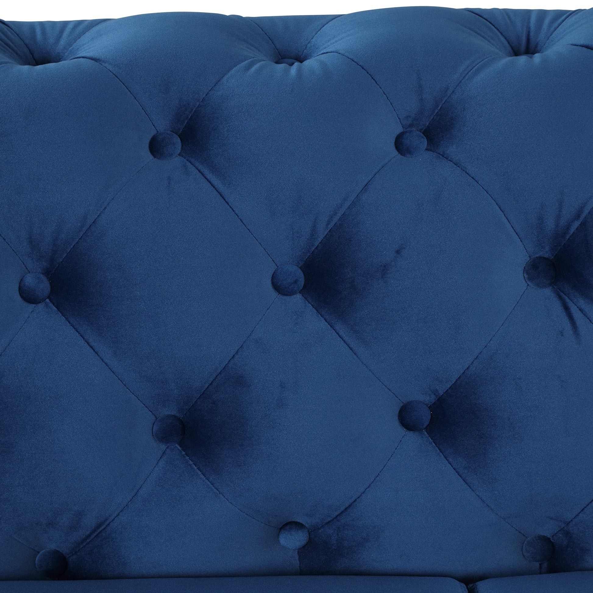63" Velvet Upholstered Loveseat Sofa,Modern Loveseat Sofa With Button Tufted Back,2 Person Loveseat Sofa Couch For Living Room,Bedroom,Or Small Space,Blue Blue Foam Velvet