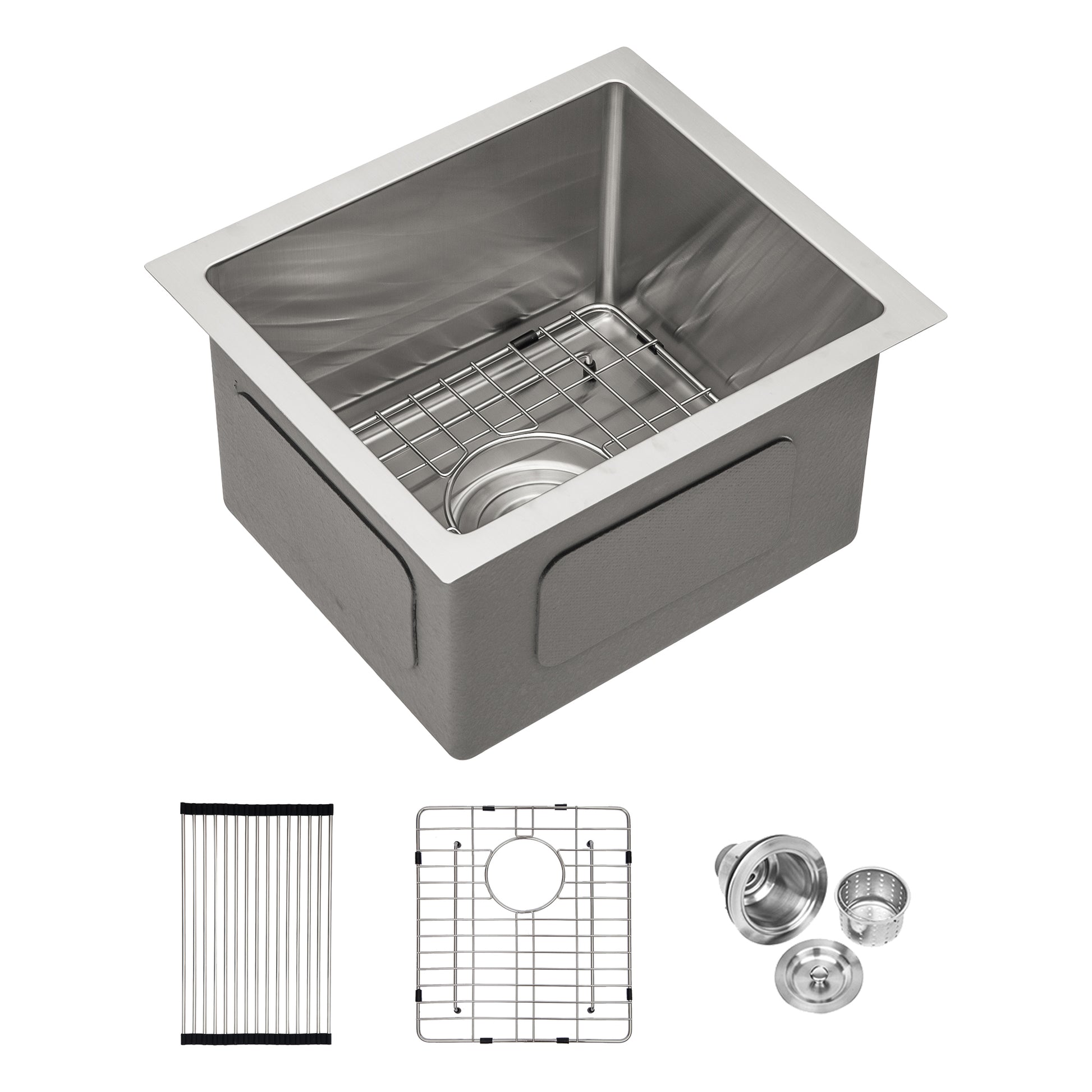 13 Inch Undermount Sink 13"X15"X9" Undermount Stainless Steel Kitchen Sink 16 Gauge 9 Inch Deep Single Bowl Kitchen Sink Basin Brushed Nickel Stainless Steel