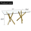 Large Modern Minimalist Rectangular Glass Dining Table For 6 8 With 0.39