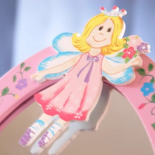 Olivia The Fairy Girls Wooden Standing Mirror Pink Mdf