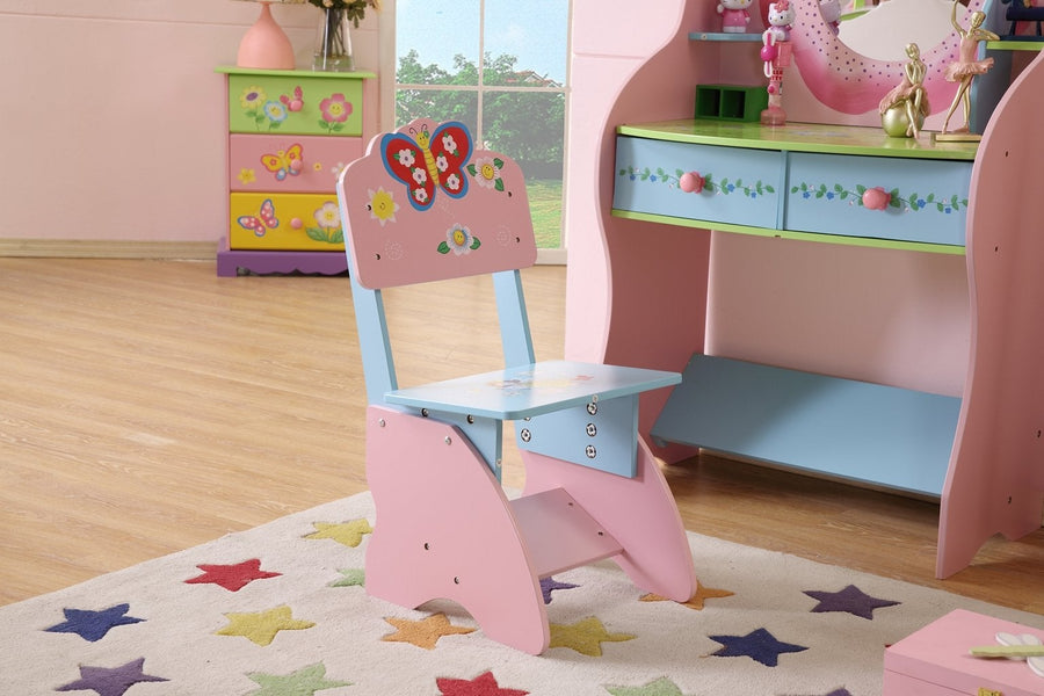 Olivia The Fairy Girls Dressing Table With Chair Pink Mdf