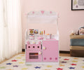 2 In 1 Pink Pretend Kitchen And Market Stal Pink Mdf