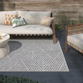 Pyramids Stone Neutral Indoor Outdoor Polypropylene Area Rug 5X8 Light Gray Polypropylene