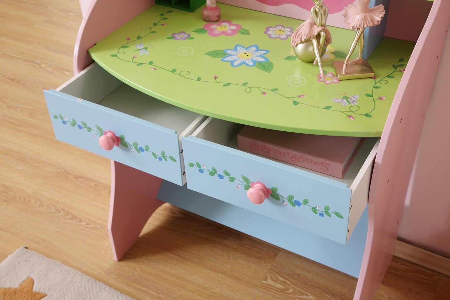 fairy dressing table Fairy Kids Vanity Dressing Makeup Table Set Tool With Mirror & Drawer Girls Gift - 11.8*40.5*23.8 - Bed Bath & Beyond