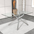 Large Modern Minimalist Rectangular Glass Dining Table For 6 8 With 0.39