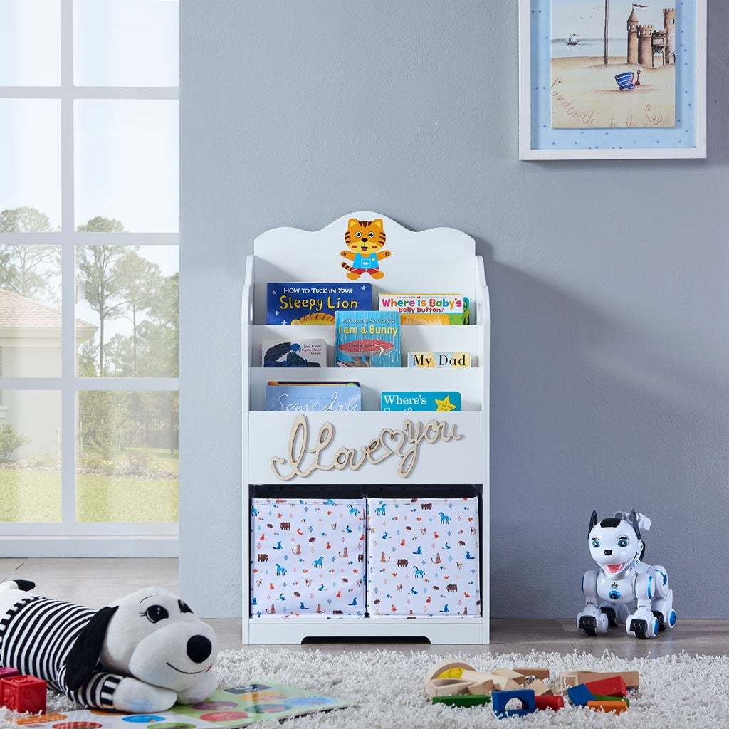 Maison Kids Bookcase With Toy Storage White Mdf