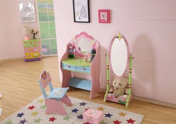 Olivia The Fairy Girls Dressing Table With Chair Pink Mdf