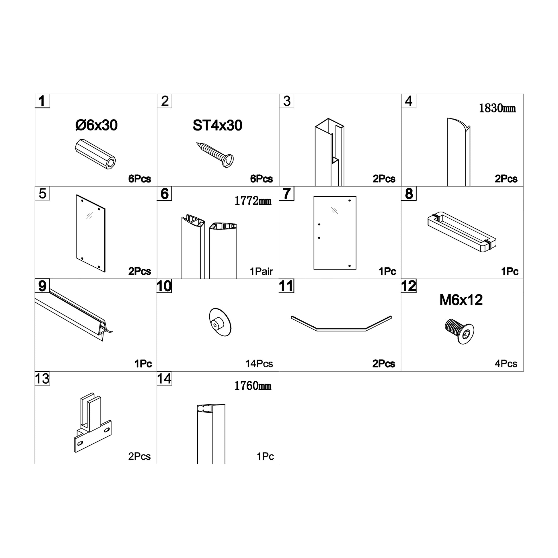 Shower Door 34 1 8" X 72" Semi Frameless Neo Angle Hinged Shower Enclosure, Chrome Chrome Glass