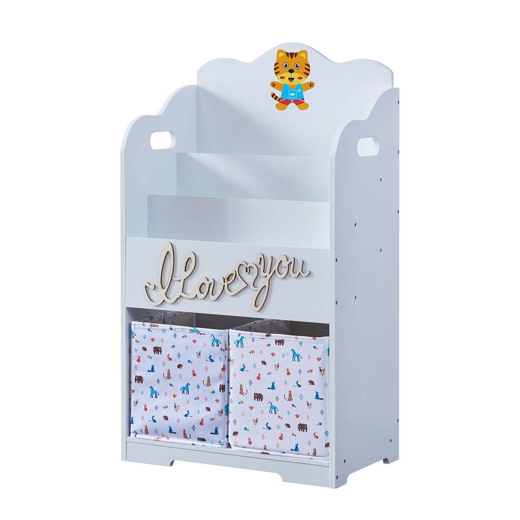 Maison Kids Bookcase With Toy Storage White Mdf