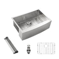 33 Brushed Nickel Farmhouse Sink 33 Inch Kitchen Sink Stainless Steel 16 Gauge Apron Front Kitchen Sink Brushed Nickel Stainless Steel