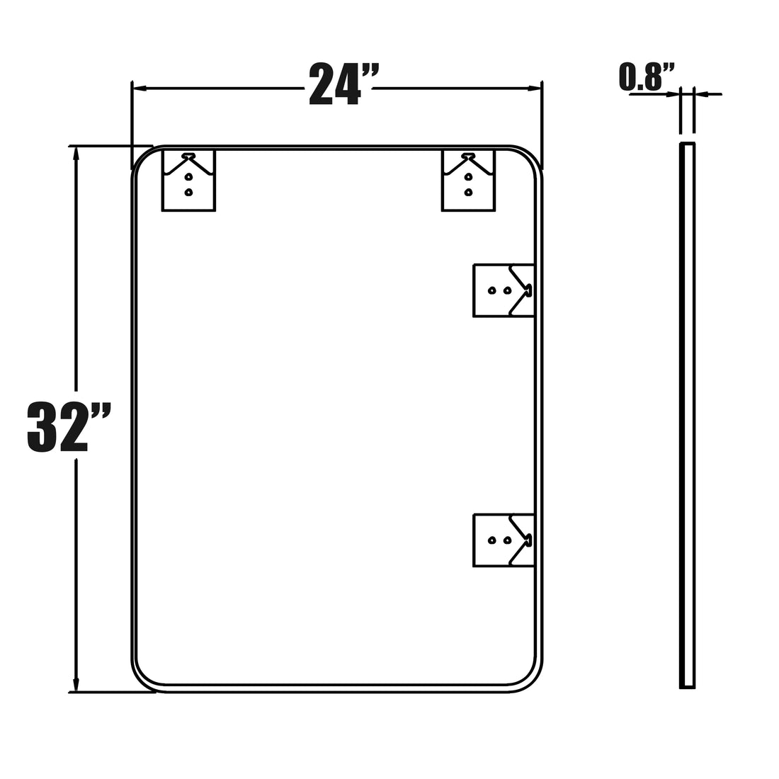 32 X 24 Inch Black Bathroom Mirror For Wall Vanity Mirror With Non Rusting Aluminum Alloy Metal Frame Rounded Corner For Modern Farmhouse Home Decor Black Modern Aluminium