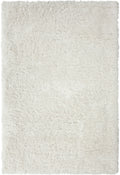 White Area Shag Rug 5X8 White Polyester