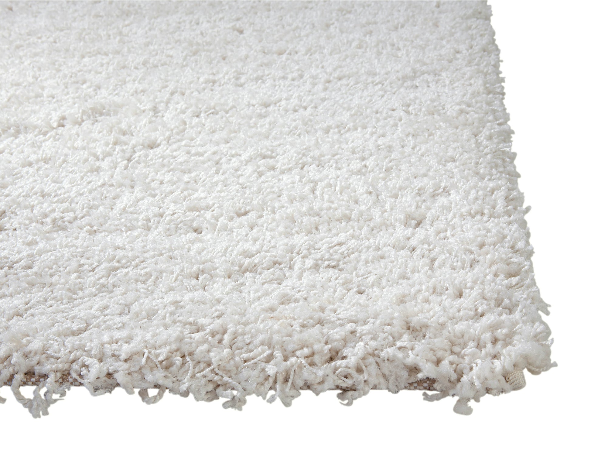 Shag White Area Rug 5X8 White Olefin